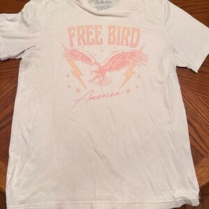 White and Pink Free Bird T-Shirt